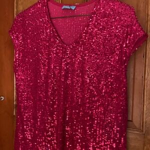 Sleeveless Hot Pink Sequined top